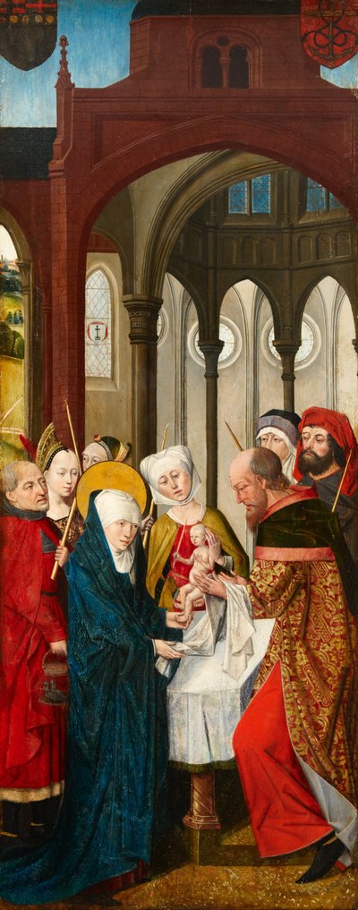 Presentation of Christ at the Temple, left panel of the Weston Triptych by Rogier van der Weyden